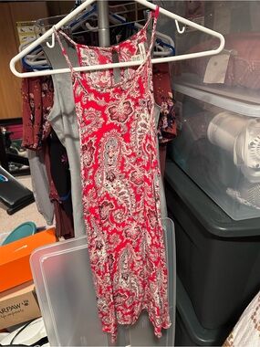 American Eagle Outfitters Red Paisley Maxi Dress